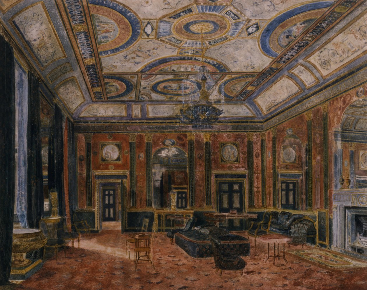 The Glass Drawing Room, Northumberland House, ok. 1870 (akwarela) autorstwa English School
