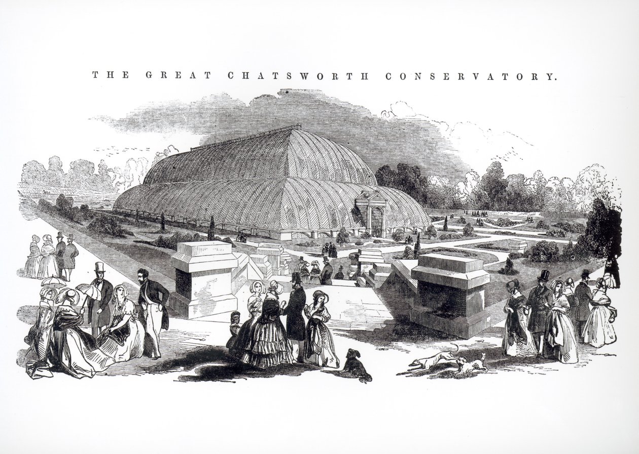 Wielkie Konserwatorium w Chatsworth, 1844 autorstwa English School