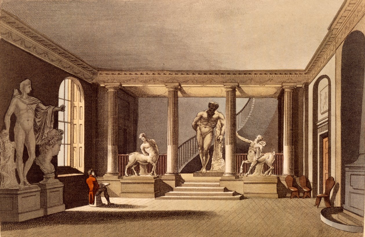 Sala Akademii Królewskiej, Somerset House, ilustracja z Ackermanns Repository of Arts, opublikowana w maju 1810 autorstwa English School