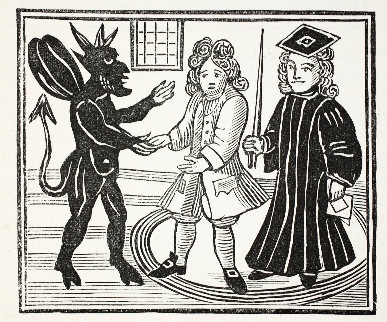 The History of Dr John Faustus, ilustracja z rozdziałów XVIII wieku autorstwa Johna Ashtona, wyd. 1882 autorstwa English School
