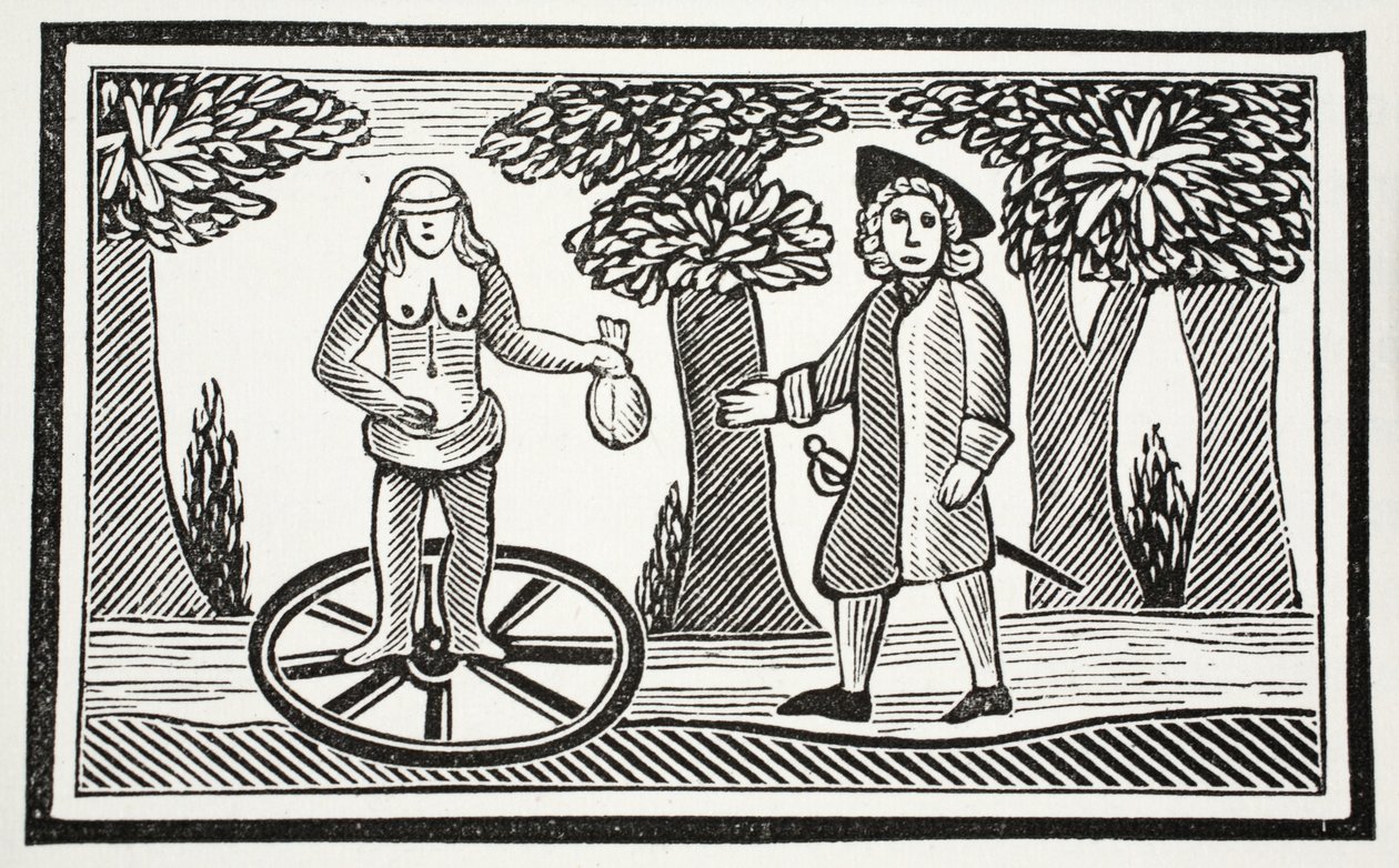 The History of Fortunatus, ilustracja z książki rozdziałów XVIII wieku autorstwa Johna Ashtona, wyd. 1882 autorstwa English School