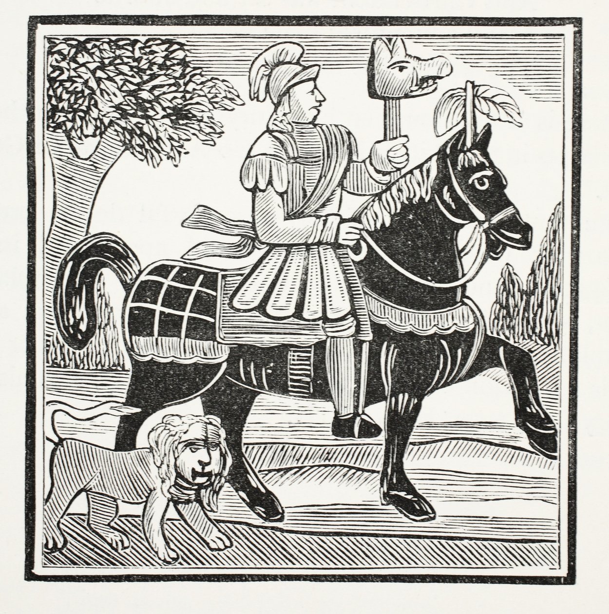 The History of Guy, Earl of Warwick, ilustracja z książki Chap-books of the Eighteenth Century Johna Ashtona, wyd. 1882 autorstwa English School