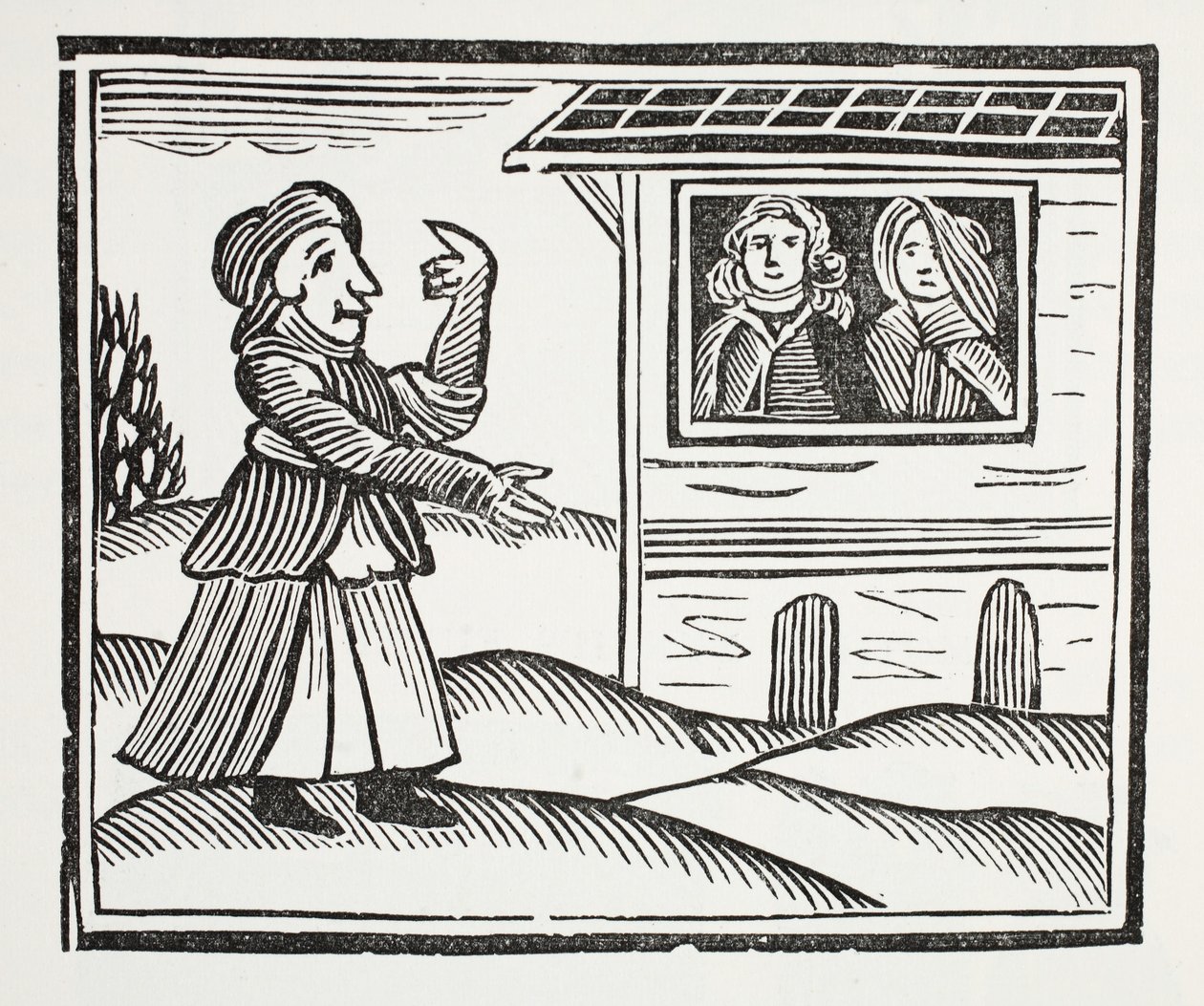 The History of Mother Shipton, ilustracja z książki Chap-books of the Eighteenth Century Johna Ashtona, wyd. 1882 autorstwa English School