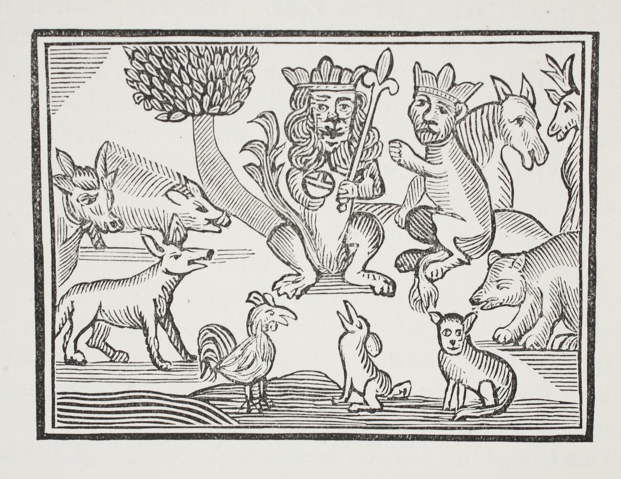 The History of Reynard the Fox, ilustracja z książki Chap-books of the Eighteenth Century Johna Ashtona, wyd. 1882 autorstwa English School