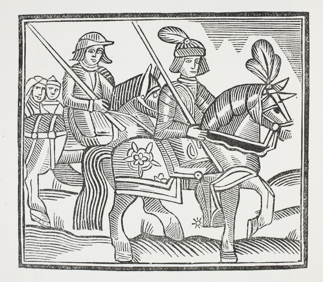 Historia życia i śmierci tego szlachetnego rycerza Sir Bevisa z Southampton, ilustracja z książki Chap-books of the Eighteenth Century Johna Ashtona, wyd. 1882 autorstwa English School