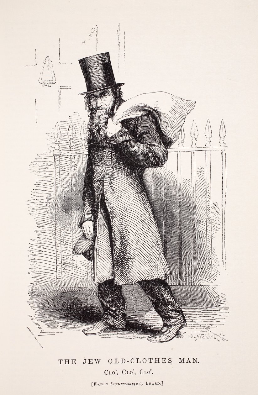 The Jew Old-Clothes Man, wg dagerotypu Richarda Bearda, ilustracja z London Labour i London Poor Henry