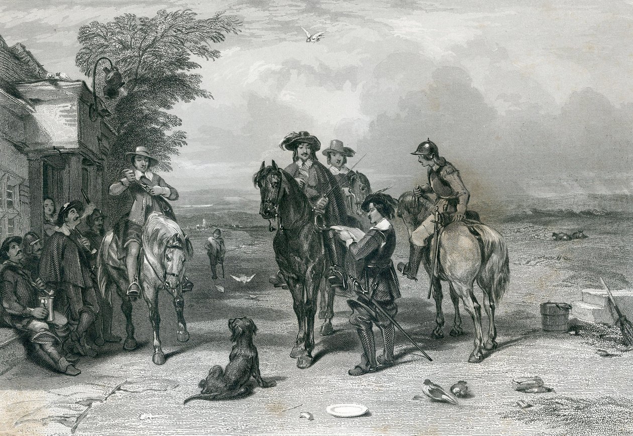Król w podróży do Szkotów, ryty przez Fryderyka. T. Heath, 1844 autorstwa English School