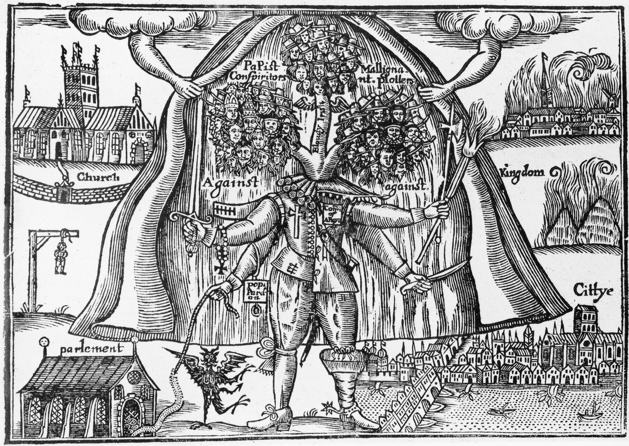Potwór Królestwa ujawniony z nieba, ok. 1640-43 autorstwa English School