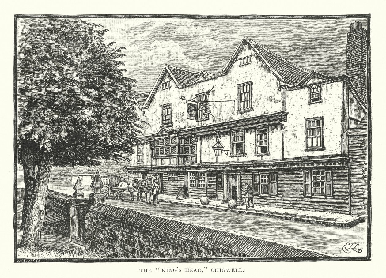 "Głowa króla", Chigwell (rycina) autorstwa English School