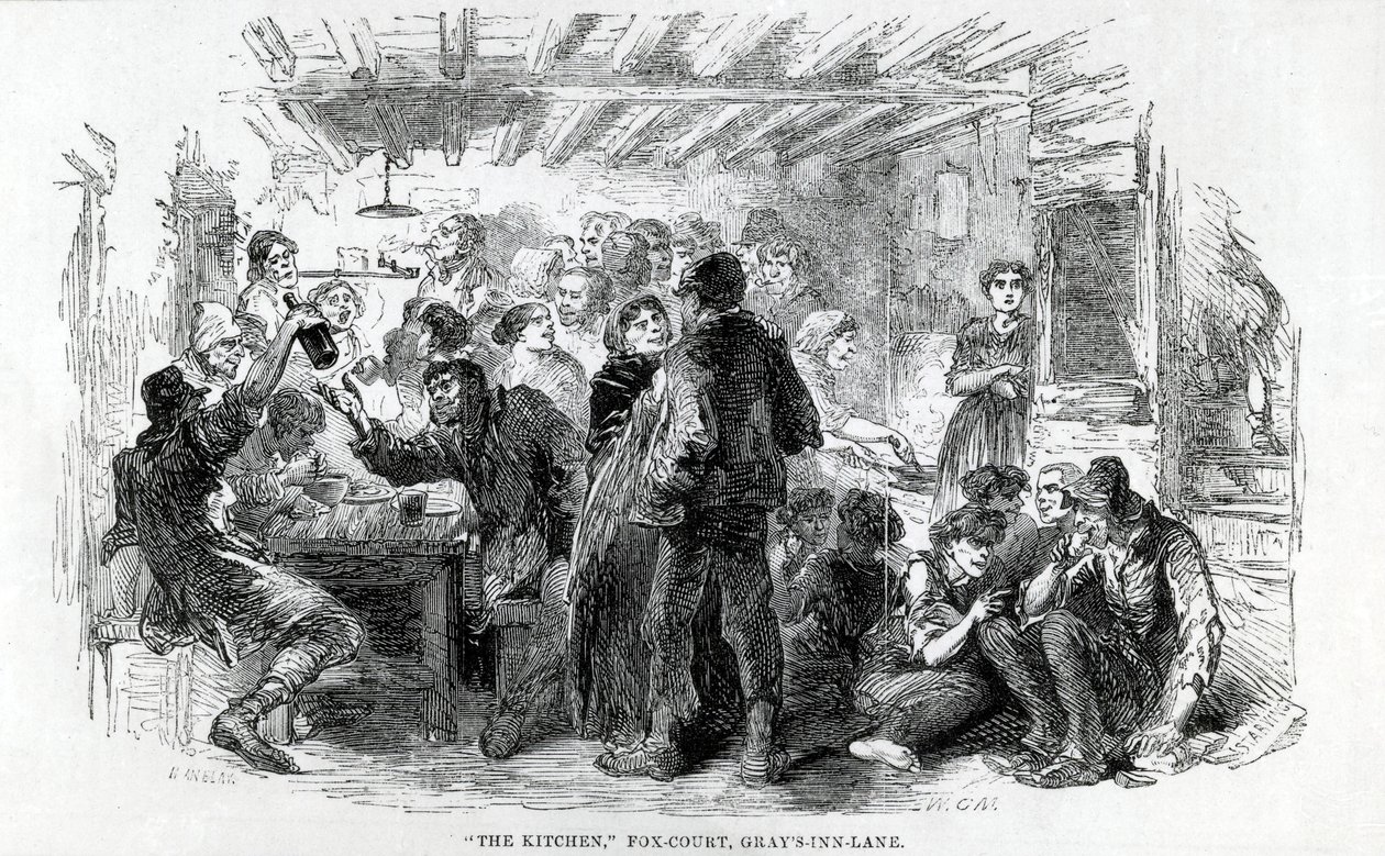 Kuchnia, Fox-Court Grays Inn Lane, 1851 autorstwa English School