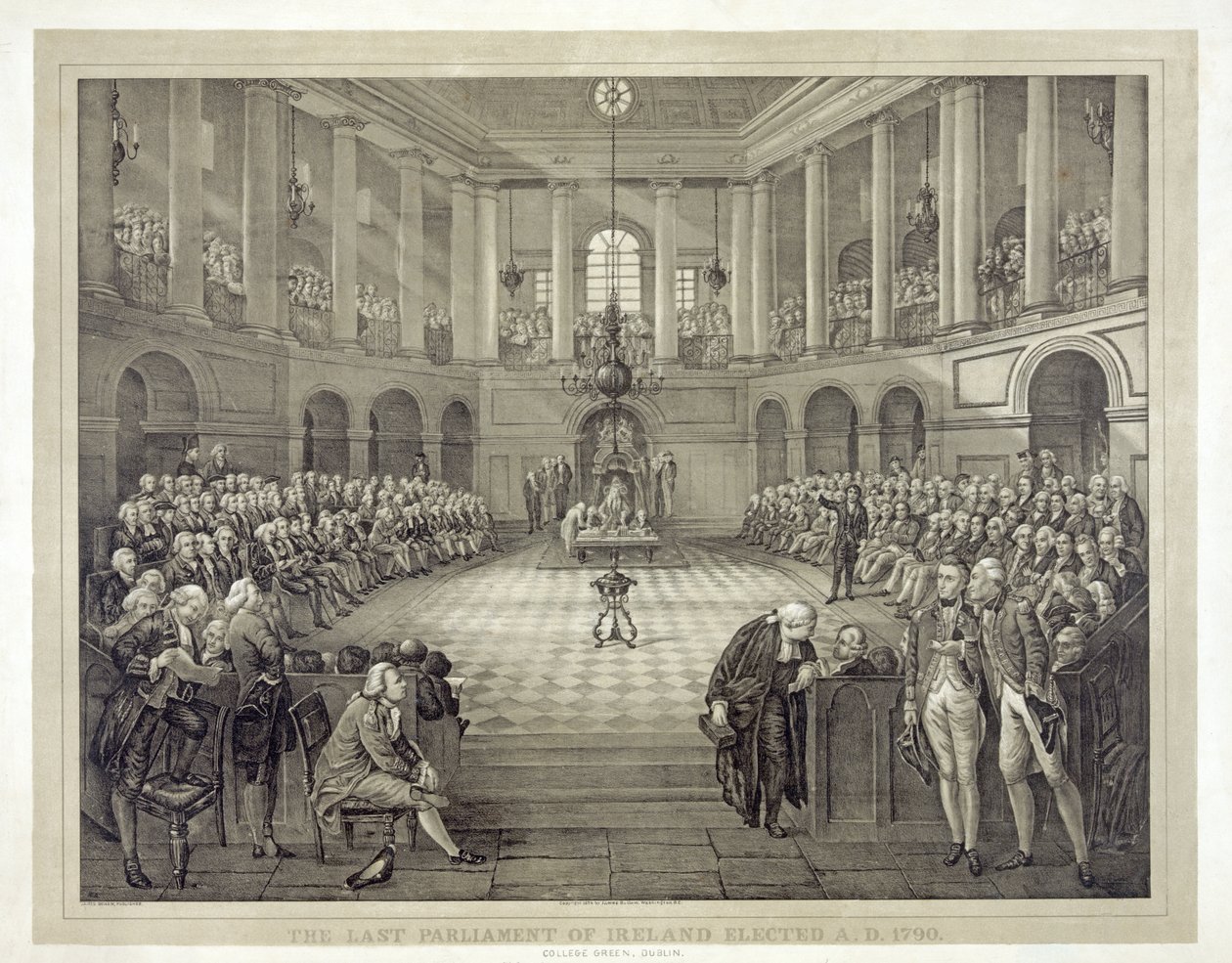 Ostatni parlament Irlandii wybrał A.S. 1790, wyd. 1874 (lito) autorstwa English School