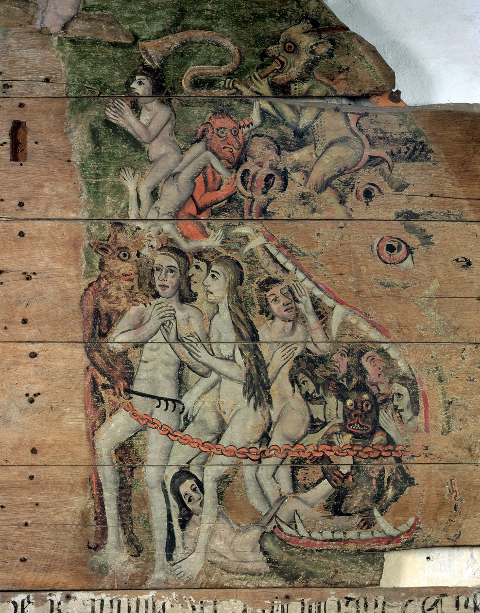 The Last Trump, z Wenhaston Doom, c.1500-20 (malowane drewno) autorstwa English School