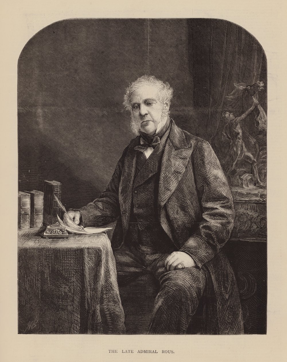 Późny admirał Rous (rycina) autorstwa English School