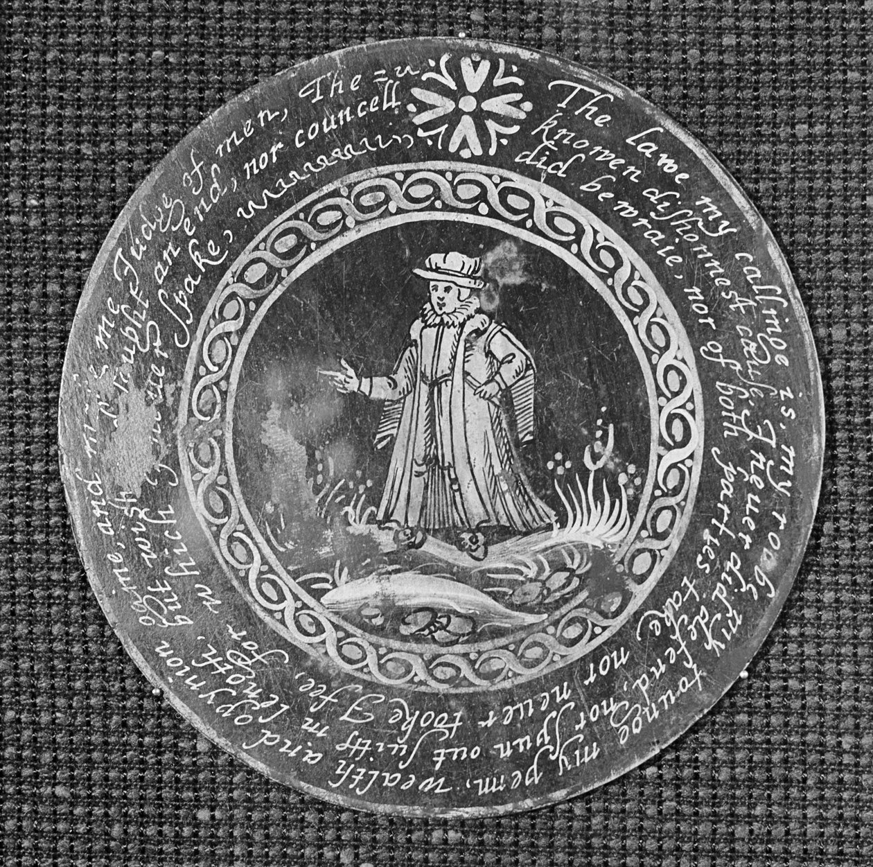 Prawnik, z zestawu koparek o nazwie „Dwanaście cudów świata”, wykonanych dla Thomasa Sackville, 1. hrabiego Dorset, ok. 1600 (buk) (patrz także 5975, 5974 i 5973) autorstwa English School