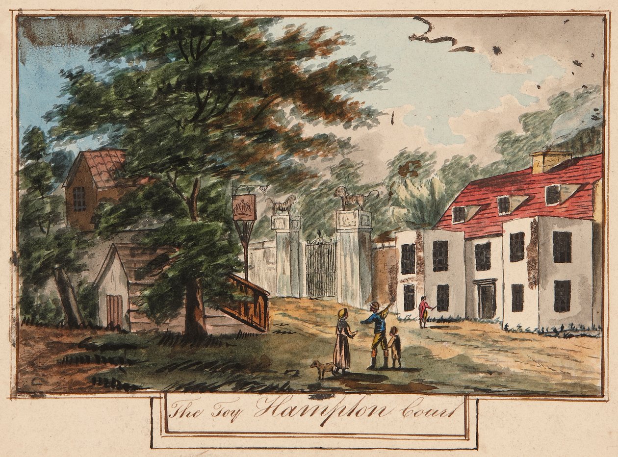 Brama Lwa i Królewskie Ramiona, ok. 1743 (akwarela na papierze) autorstwa English School