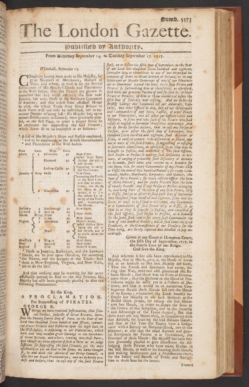 The London Gazette, nr 5573, s. 1 autorstwa English School