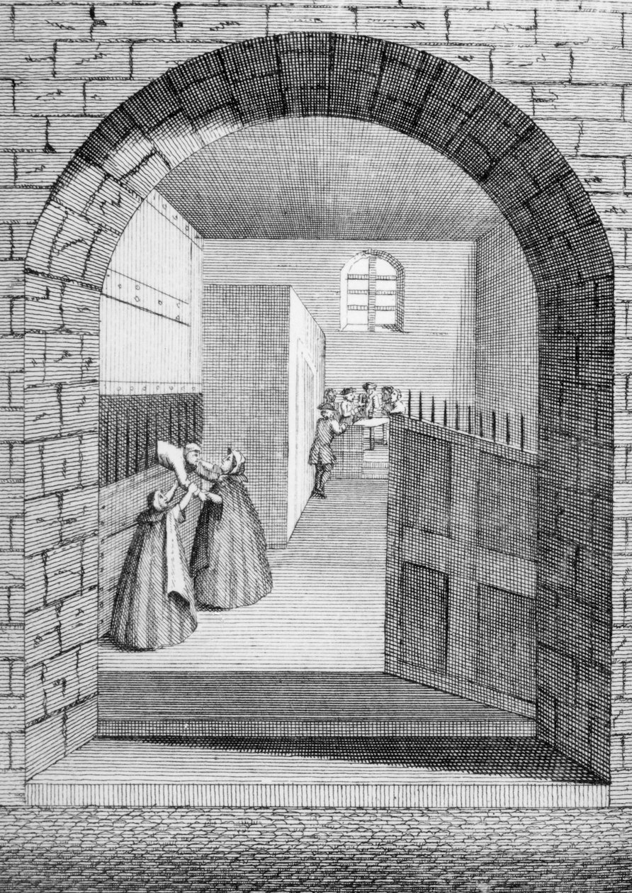 Sposób ucieczki Johna Shepherda z Condemned Hole w Newgate, 1724 autorstwa English School
