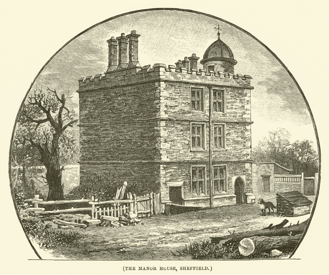 The Manor House, Sheffield (grawerunek) autorstwa English School