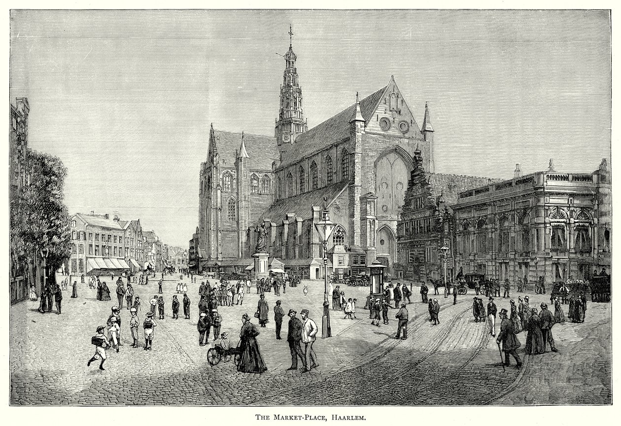 Rynek w Haarlemie (rycina) autorstwa English School