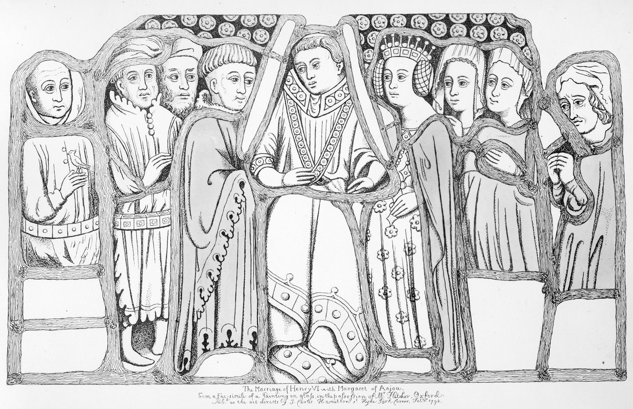 Ślub Henryka VI i Małgorzaty Andegaweńskiej, wyd. przez J. Cartera Hamiltona, 1793 autorstwa English School
