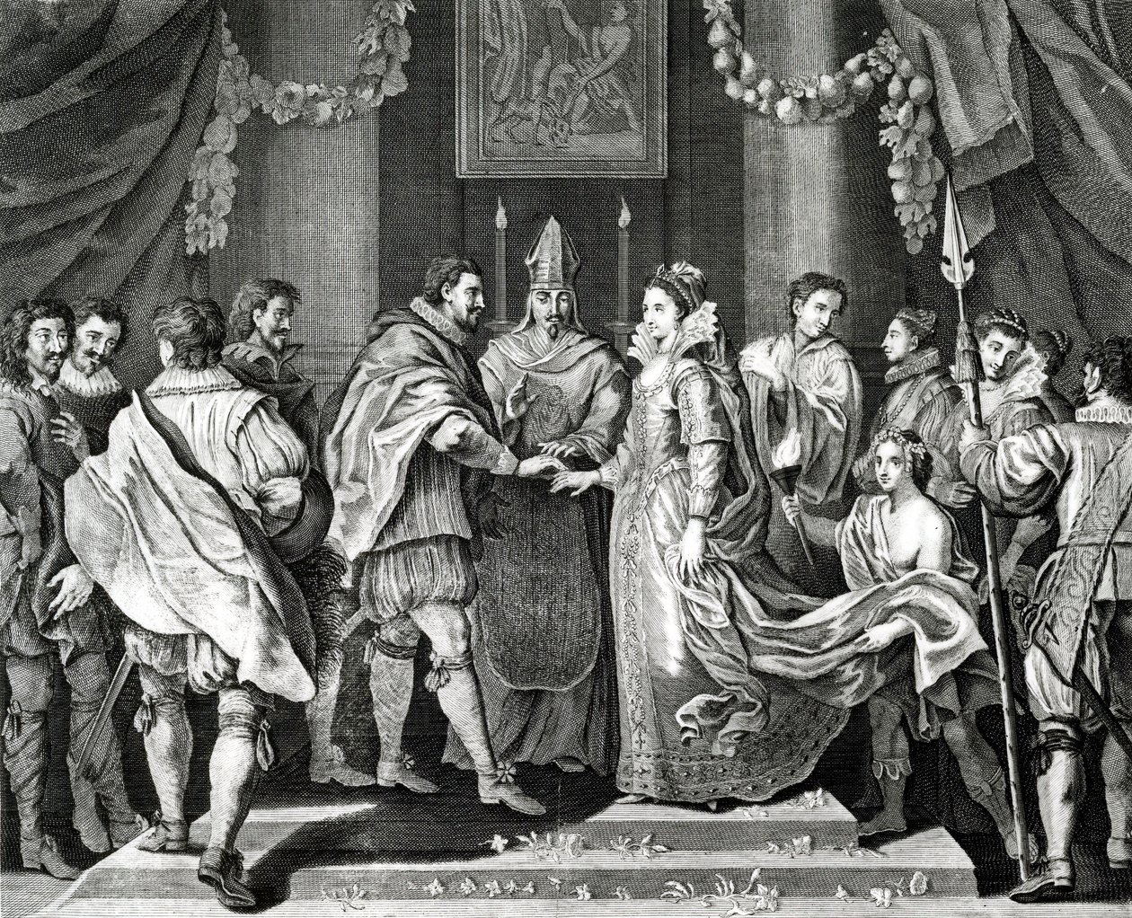 Wesele króla według obrazu L. Cherona, XIX w. autorstwa English School