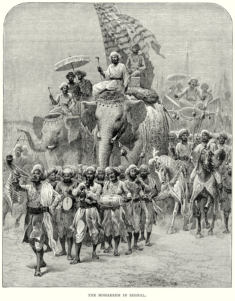 Moharrem w Bhopalu (rycina) autorstwa English School