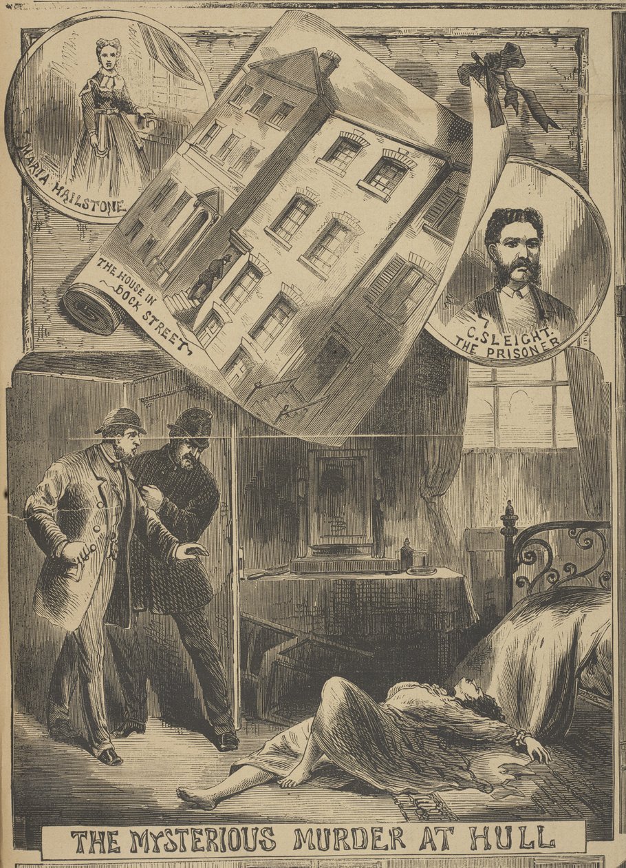 „Tajemnicze morderstwo w Hull”, Illustrated Police News autorstwa English School