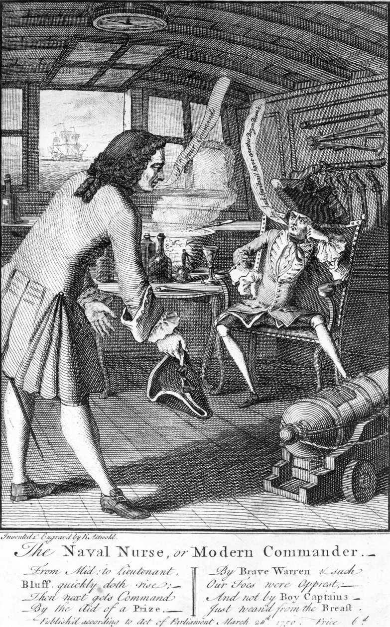 Pielęgniarka marynarki wojennej lub współczesny dowódca, 1750 autorstwa English School