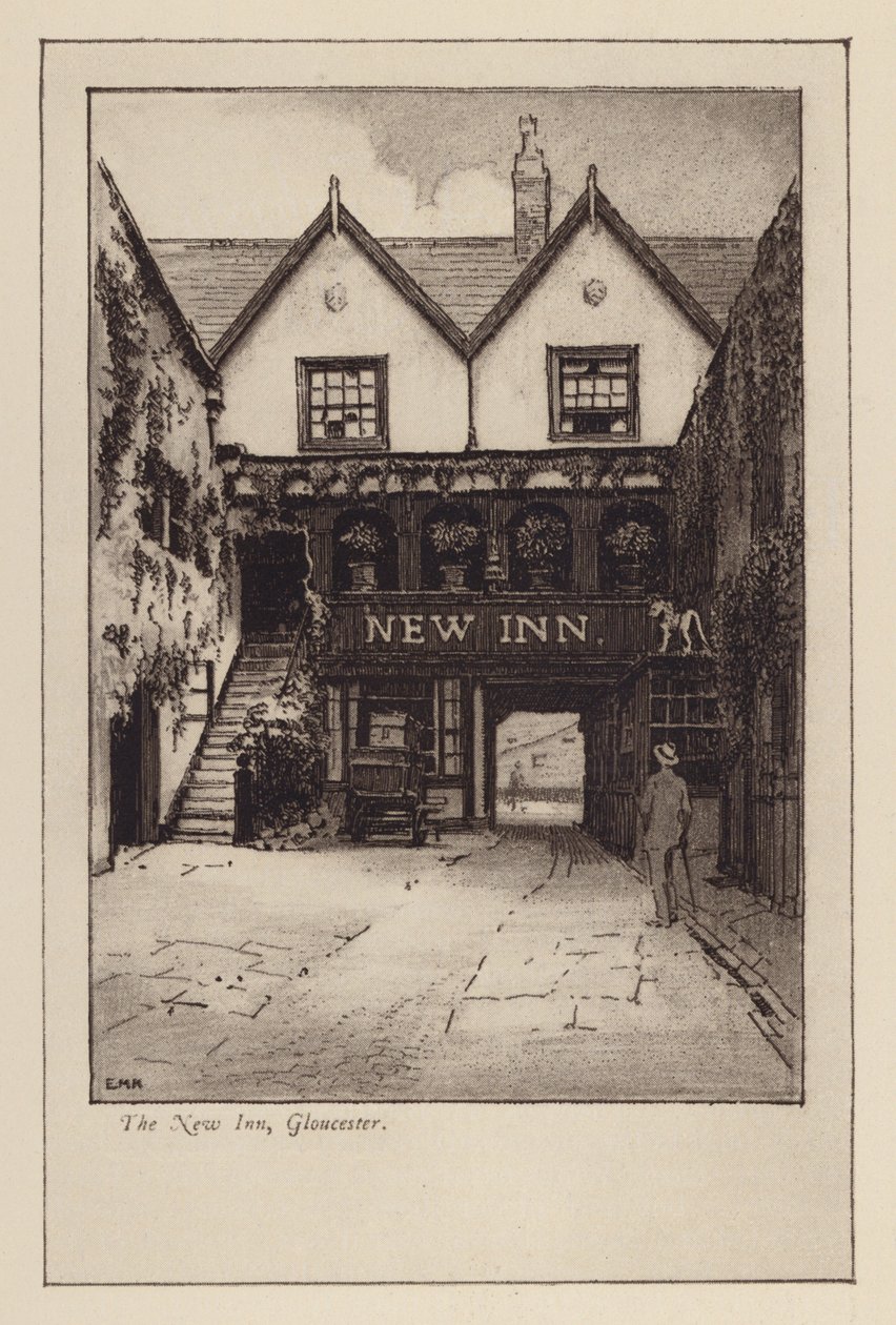 The New Inn, Gloucester (litografia) autorstwa English School