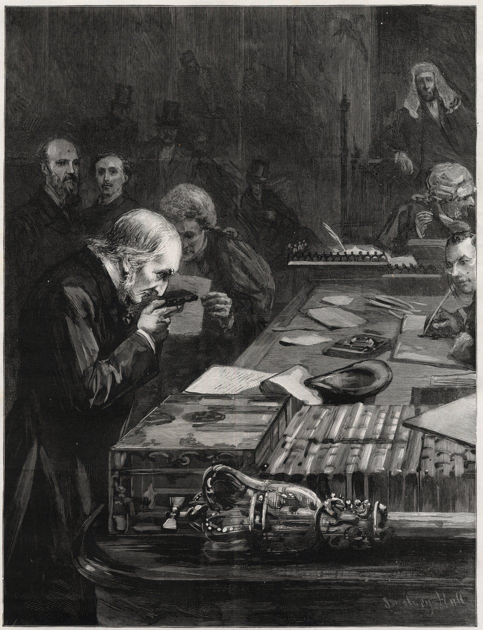 Otwarcie Parlamentu, 31 stycznia 1893 r., Pan William Ewart Gladstone, wspierany przez Pana Marjoribanksa i Pana H Gladstone