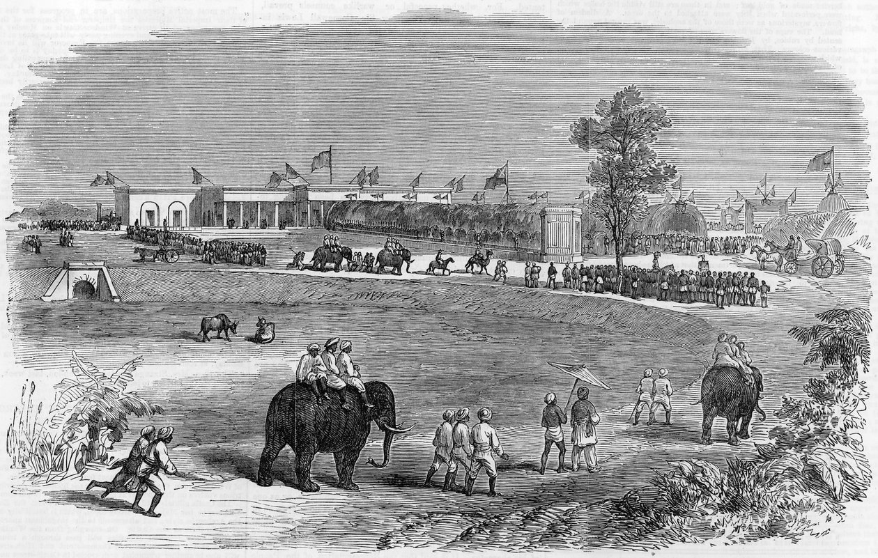 Otwarcie Kolei Wschodnioindyjskiej: Stacja Burdwan, 1855 autorstwa English School