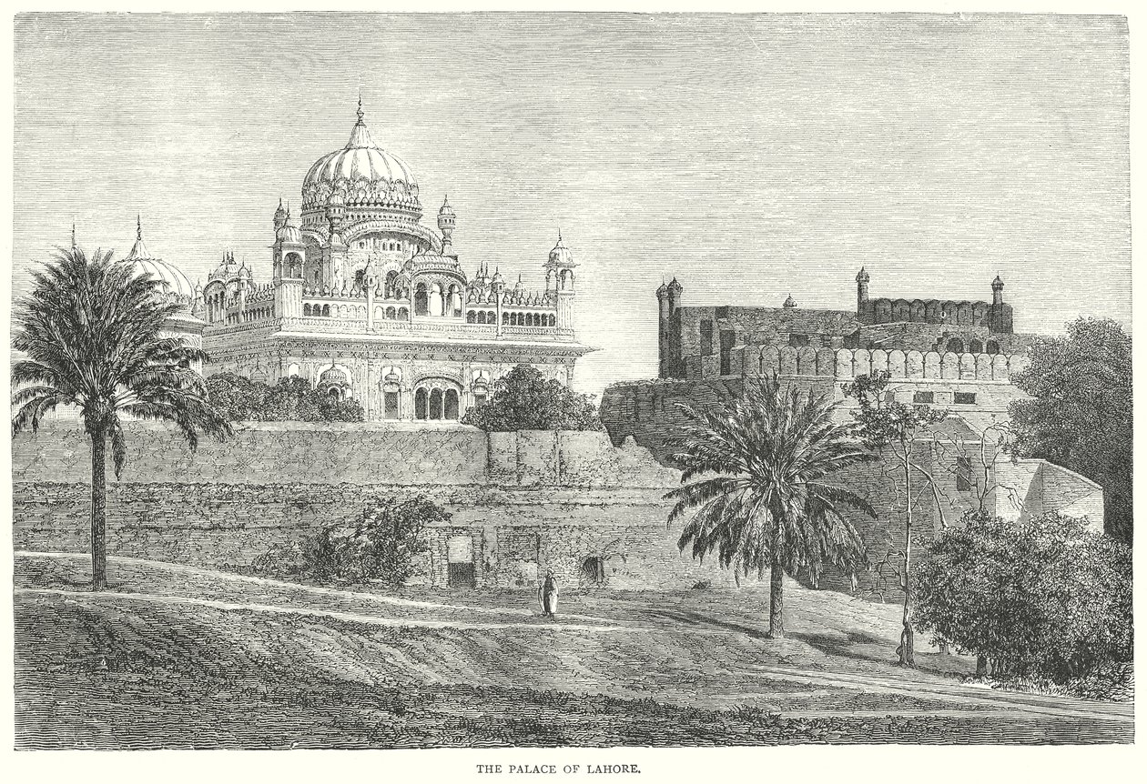 Pałac w Lahore (rycina) autorstwa English School
