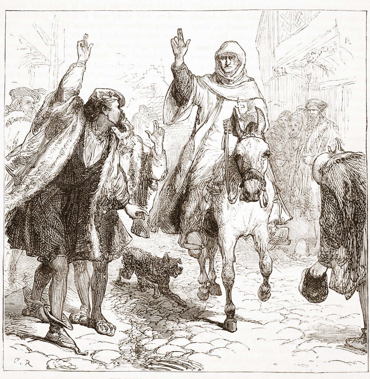 Nuncjusz papieski Chieregato w Norymberdze, ilustracja z Historii protestantyzmu Jamesa Aitkena Wylie (1808-1890), wyd. 1878 autorstwa English School