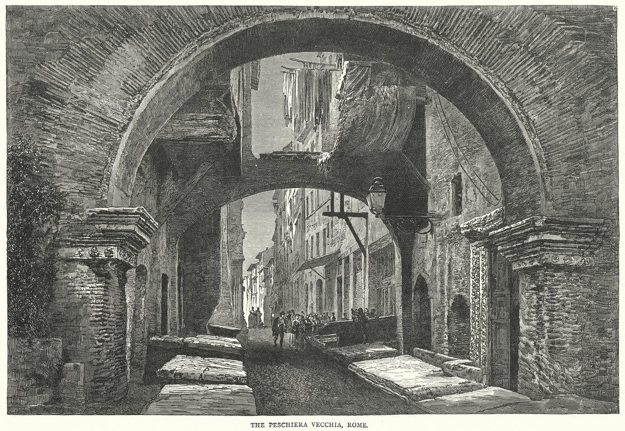 Peschiera Vecchia, Rzym (rycina) autorstwa English School