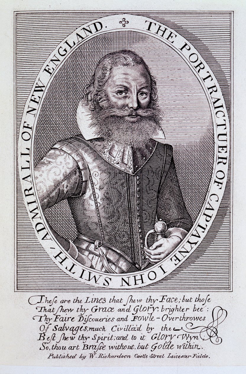 Portret kapitana Johna Smitha, admirała Nowej Anglii autorstwa English School