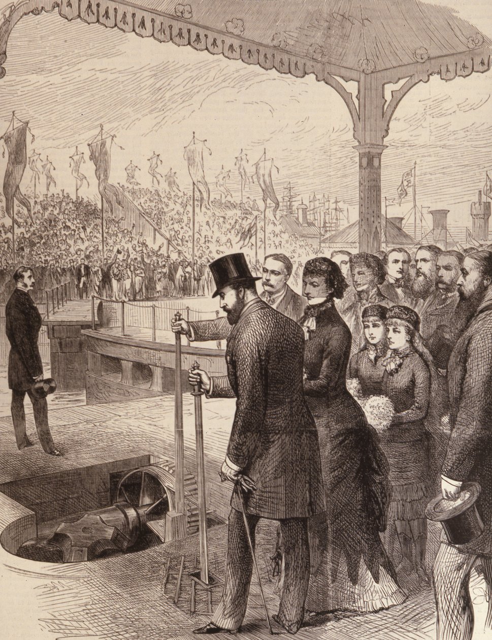 Książę Walii otwiera New North Docks w Liverpoolu, z The Illustrated London News, 17 września 1881 r autorstwa English School