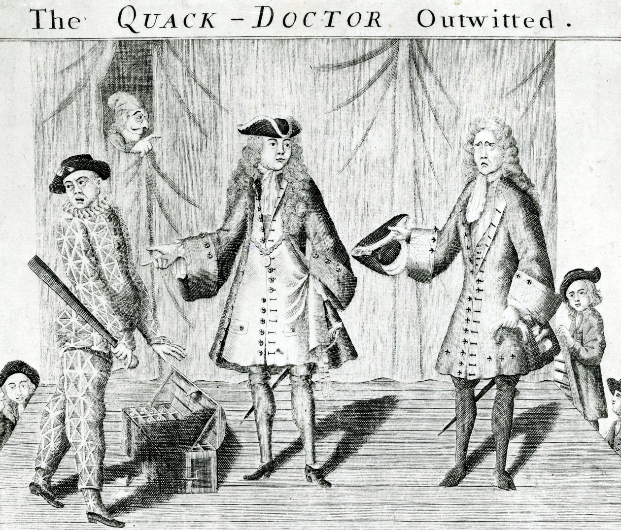 The Quack Doctor Outwitted, opublikowany przez Suttona Nicholsa, 1558 autorstwa English School