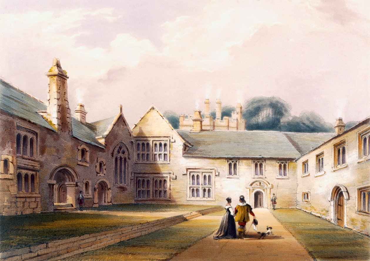 Czworokąt, Cotehele House, ok. 1830-40 autorstwa English School