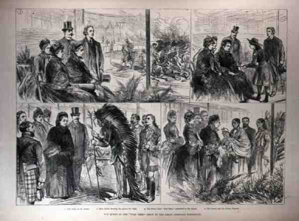 Królowa na Wild West Show of the Great American Exhibition, z The Illustrated London News, 21 maja 1887 autorstwa English School