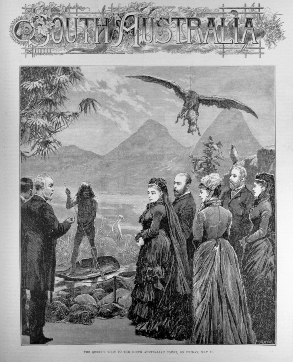 Wizyta królowej na dworze Australii Południowej w piątek 21 maja 1886, z „The Illustrated London News”, 29 maja 1886 (rycina) autorstwa English School