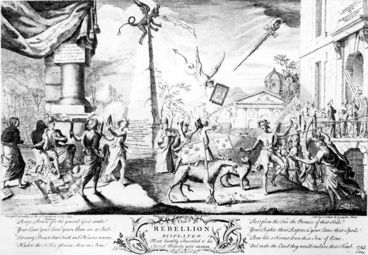 Pokazana rebelia, 1745 autorstwa English School