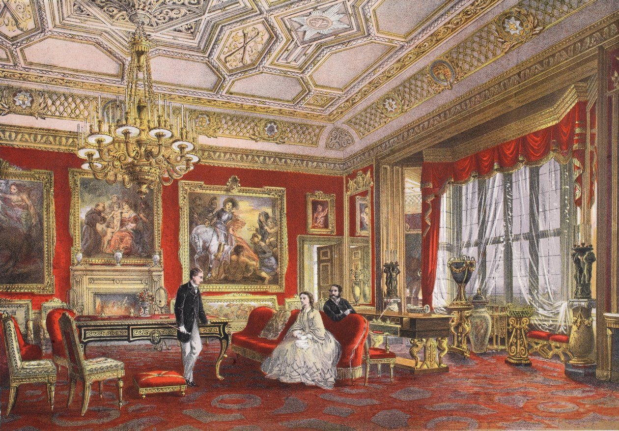 Pokój Rubensa, Zamek Windsor, z Pomnika małżeństwa Edwarda VII i Aleksandry z Danii, wyd. 1864 autorstwa English School
