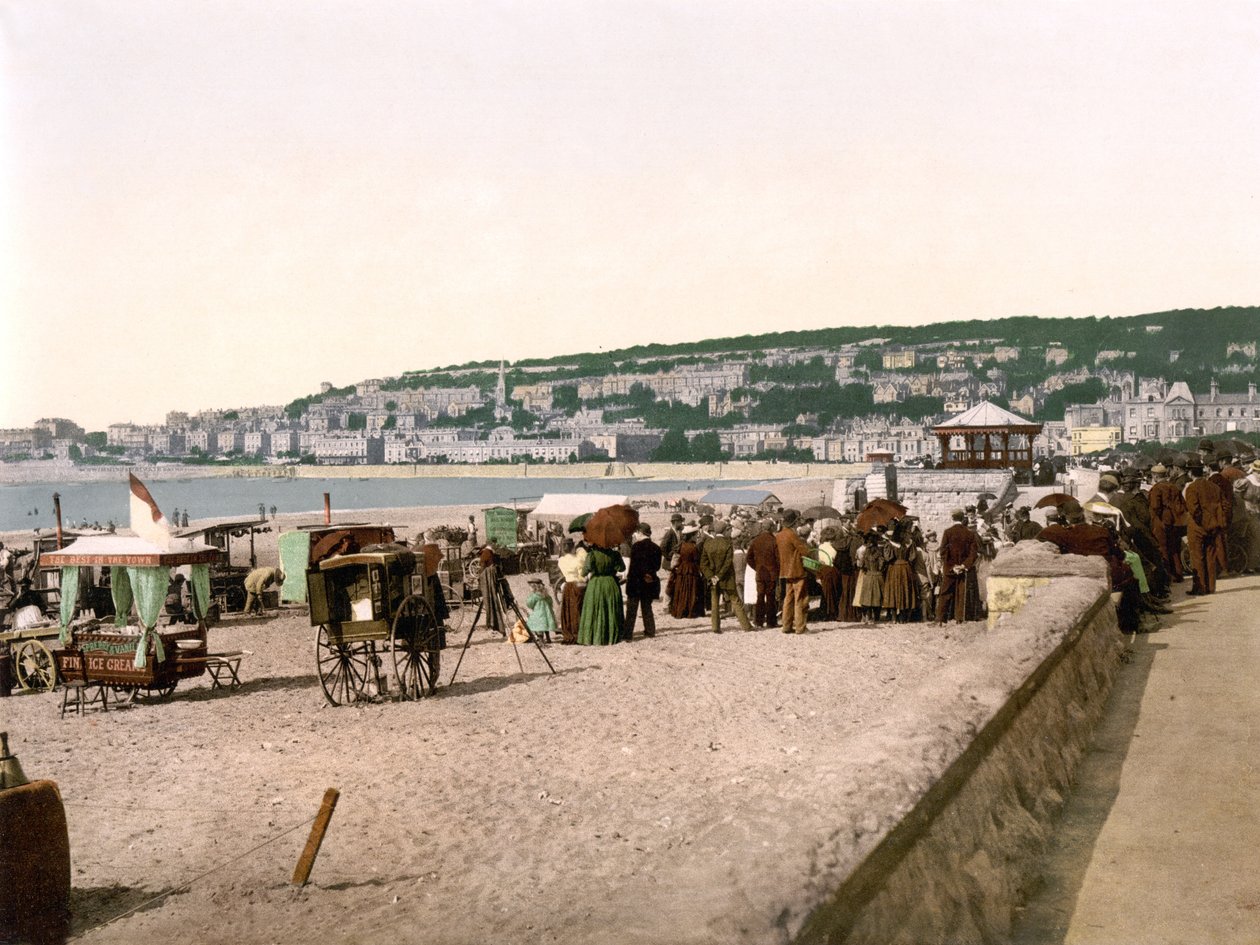 The Sands, Weston-Super-Mare (zdjęcie ręcznie kolorowane) autorstwa English School