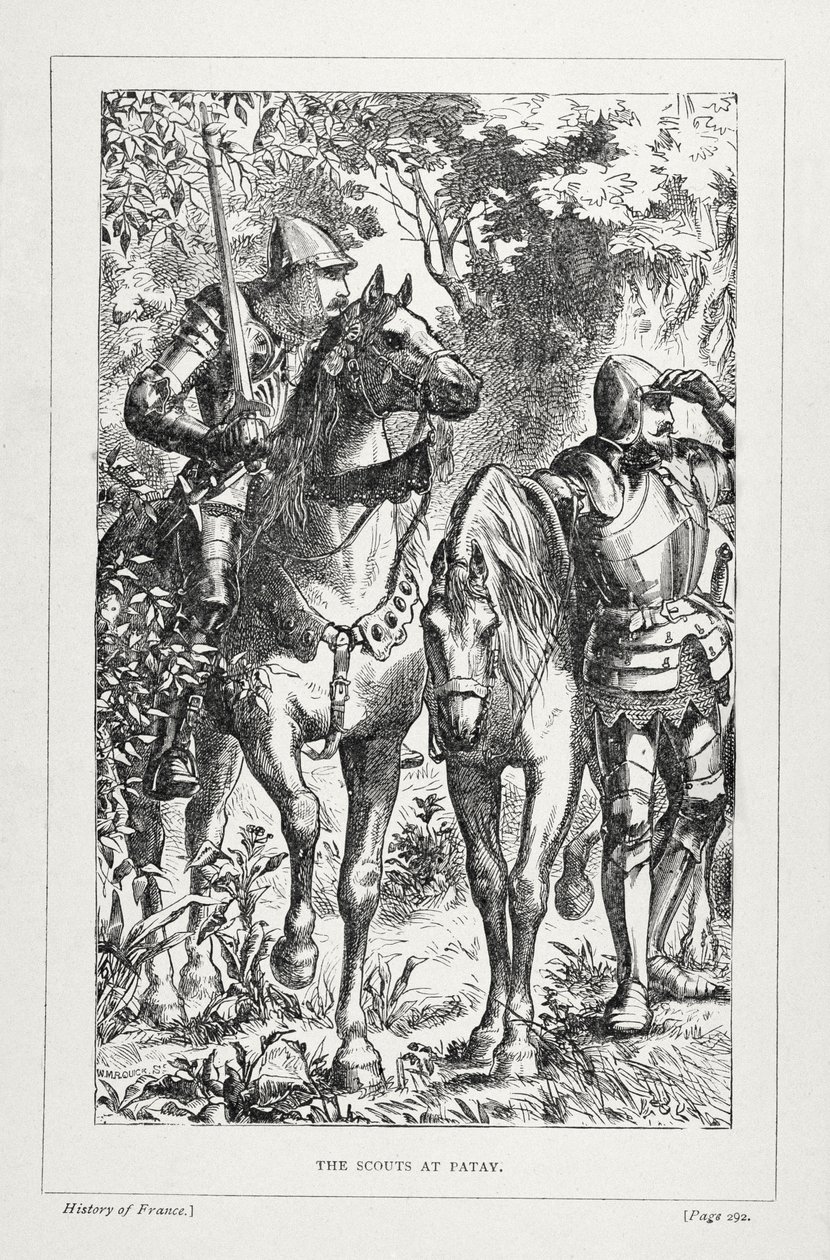 The Scouts at Patay, z Historii Francji, Emile de Bonnechose, wydanej przez Ward, Lock and Co, Londyn autorstwa English School