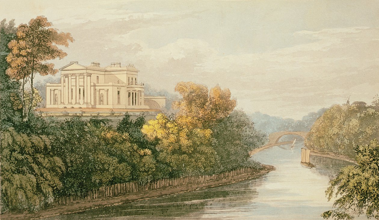 Siedziba GB Greenough Esq., Regents Park, z Ackermanns Repository of Arts, wydany ok. 1826 autorstwa English School