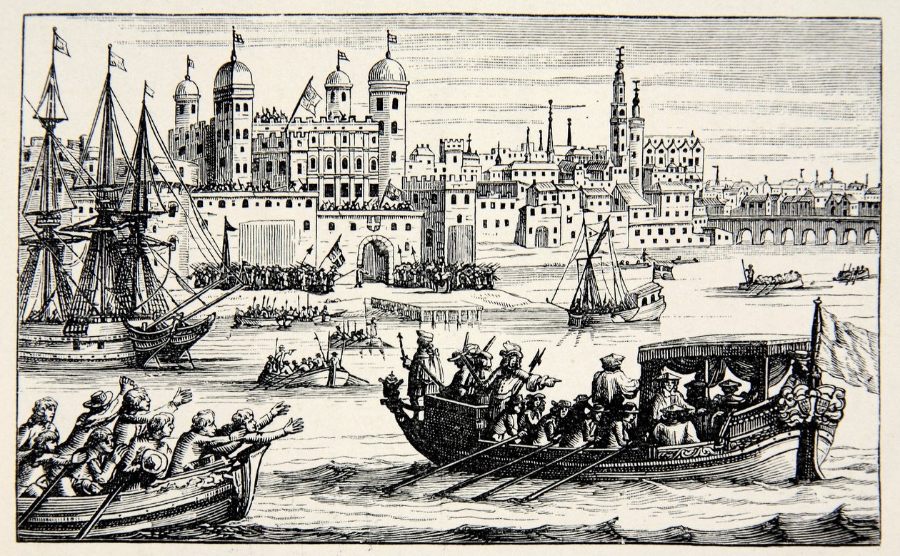 Siedmiu Biskupów idących do Wieży, kwiecień 1688 autorstwa English School