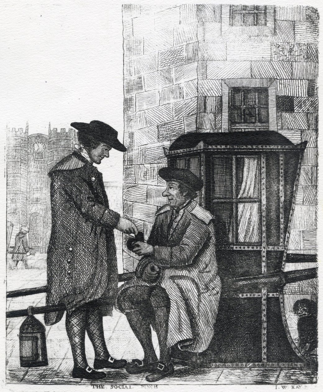 The Social Pinch, grafika wykonana przez Williama Kay, 1784-1813 autorstwa English School