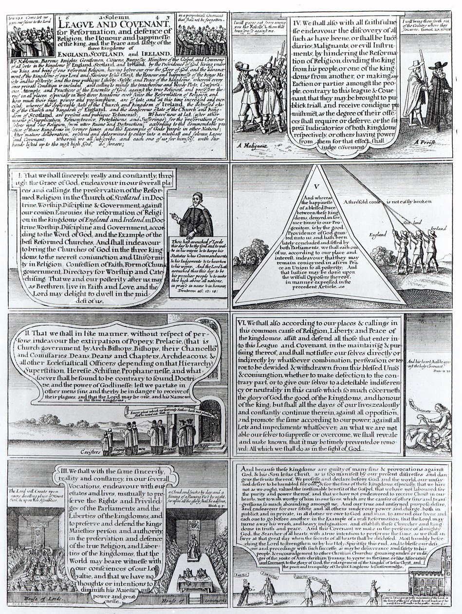 Uroczysta Liga i Przymierze z 1643 r., rytowane przez W. Hollara (1607-77) autorstwa English School