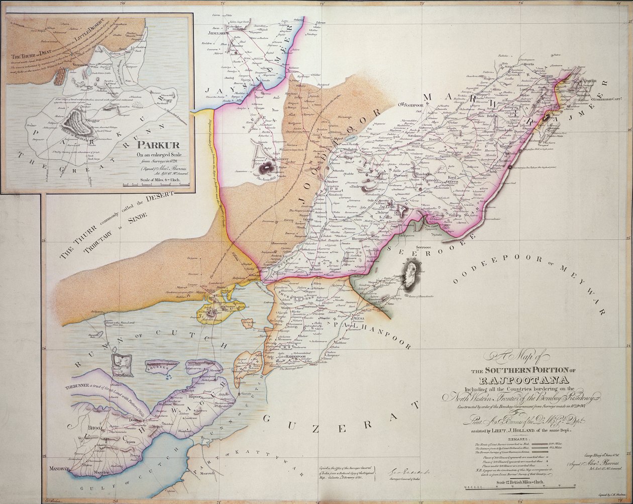 Południowa część Rajpootany, 1820 (kolor grawerowany) autorstwa English School
