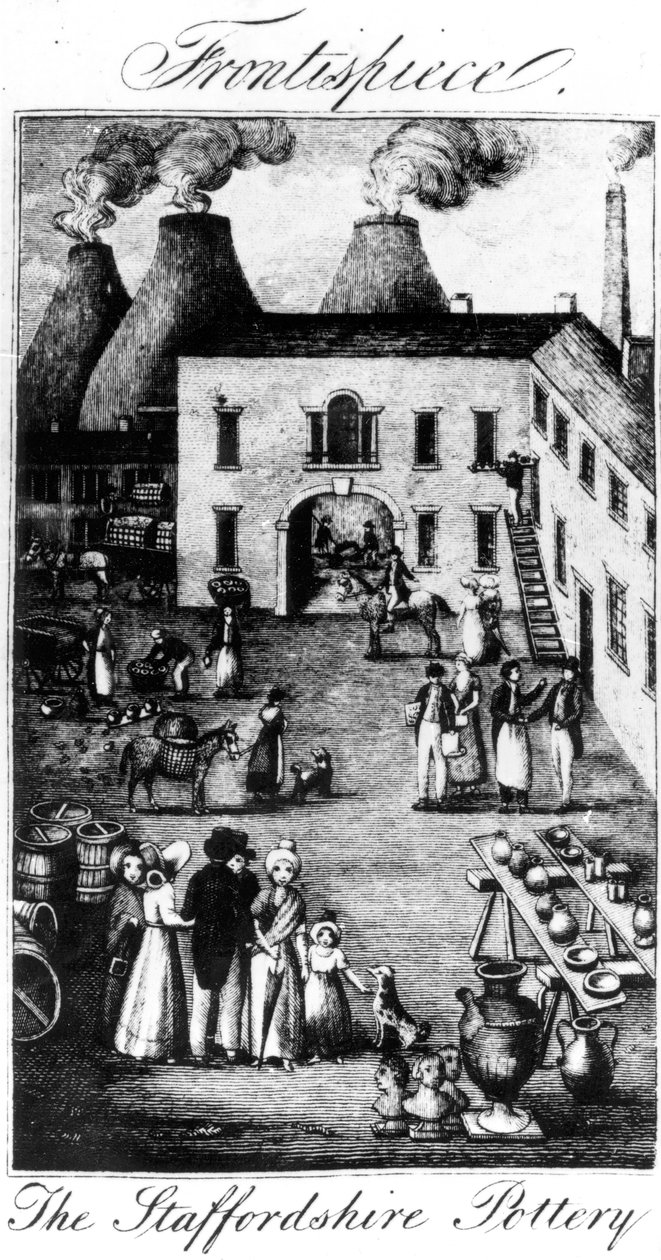 Garncarstwo Staffordshire, zaczerpnięte z 1827 r. autorstwa English School